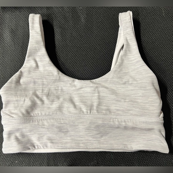 lululemon athletica Other - lululemon athletica Light Gray Ribbed Scoop Neck Sports Bra